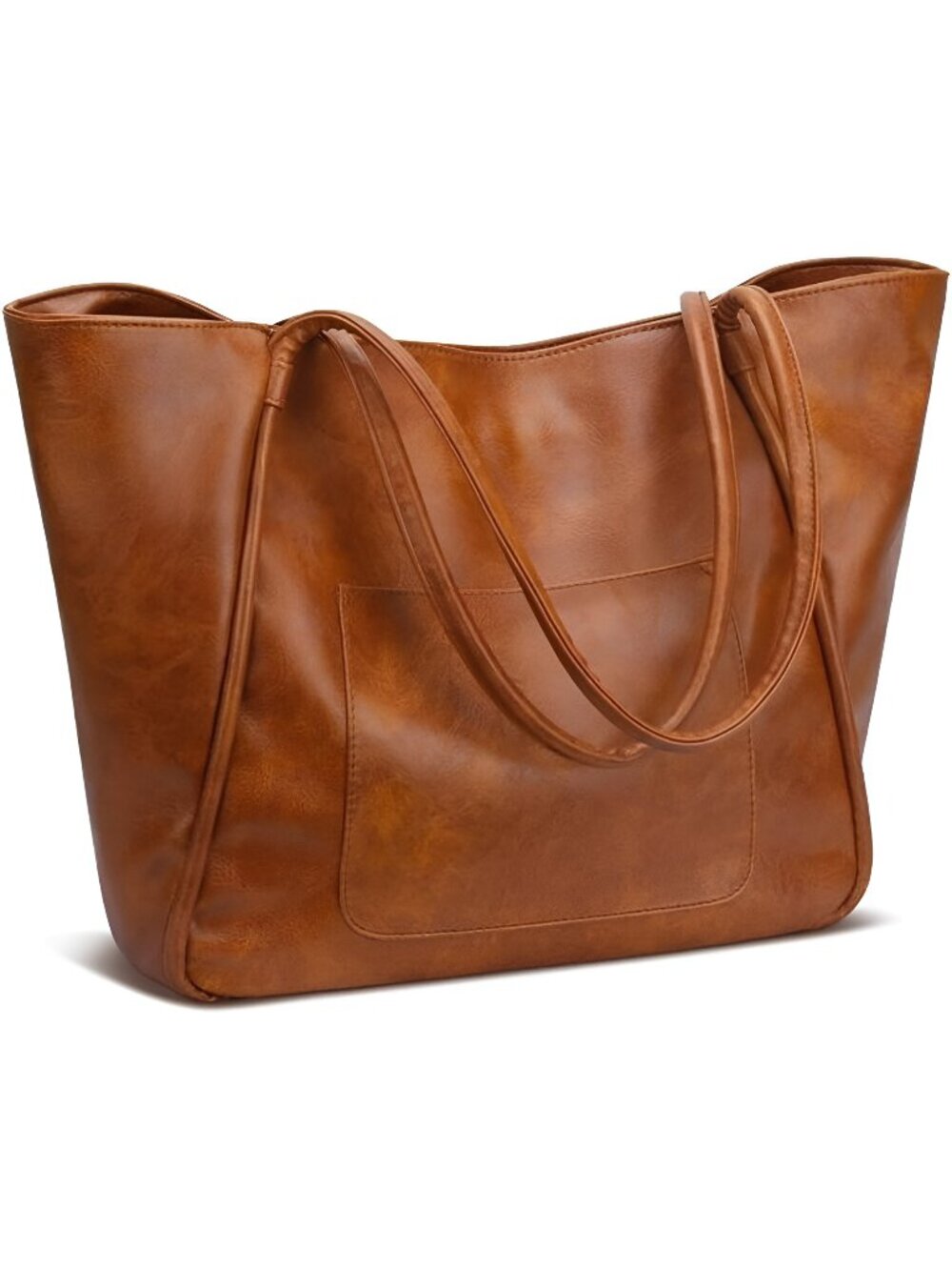 Large Tote Bag for Women with Zipper Work Leather Travel Purse